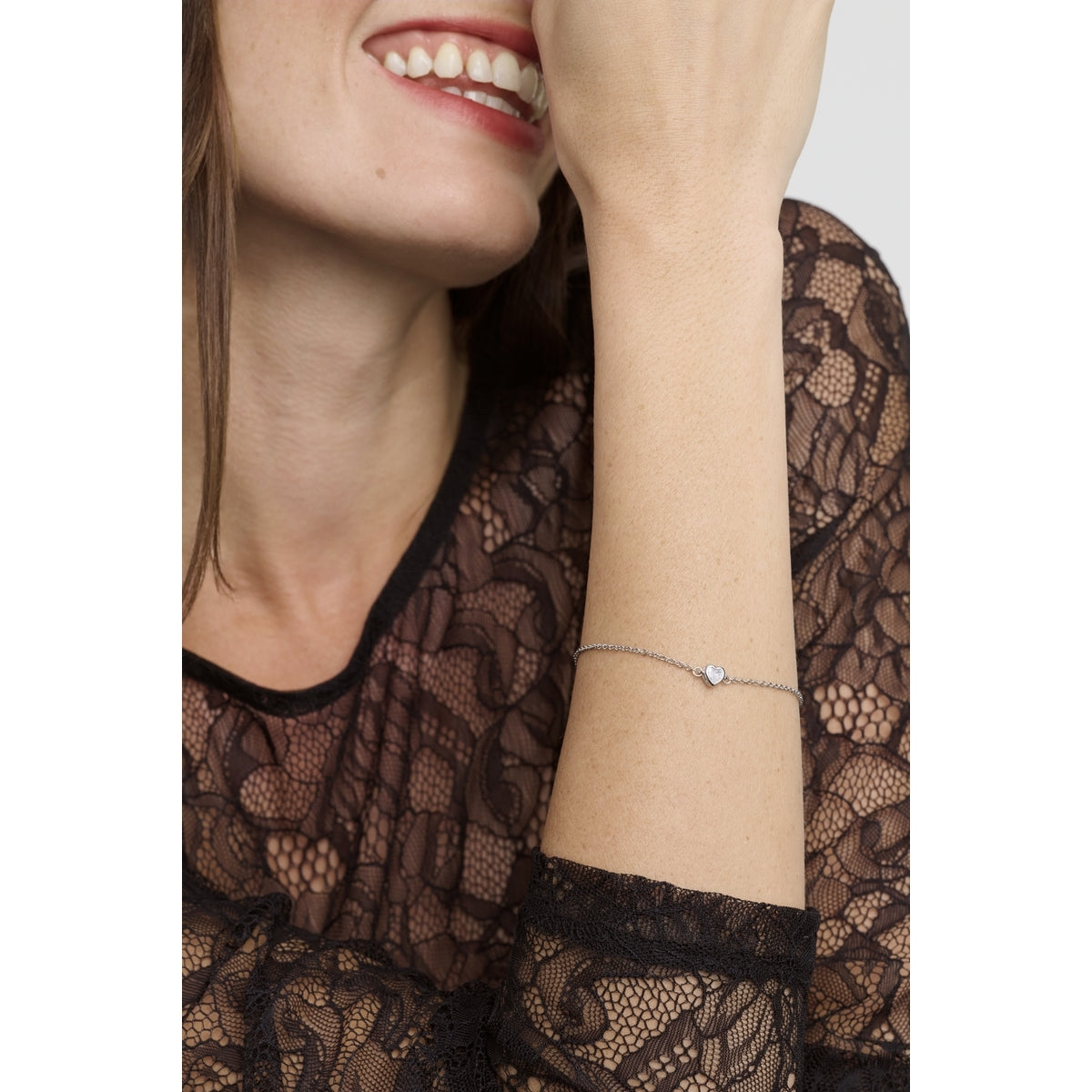 Ted Baker Silver Halle Mini Crystal Heart Bracelet