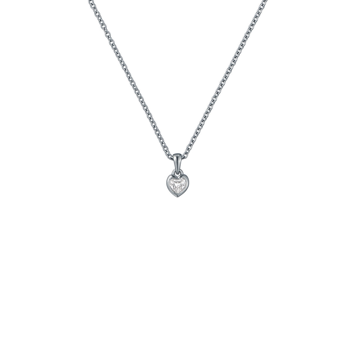 Ted Baker Silver Harlow Mini Crystal Heart Necklace