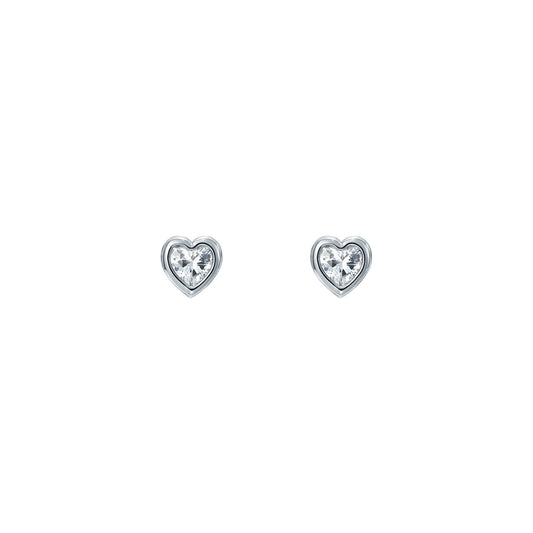 Ted Baker Silver Harmony Mini Crystal Heart Studs