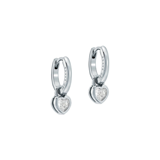 Ted Baker Silver Harper Mini Crystal Heart Huggies