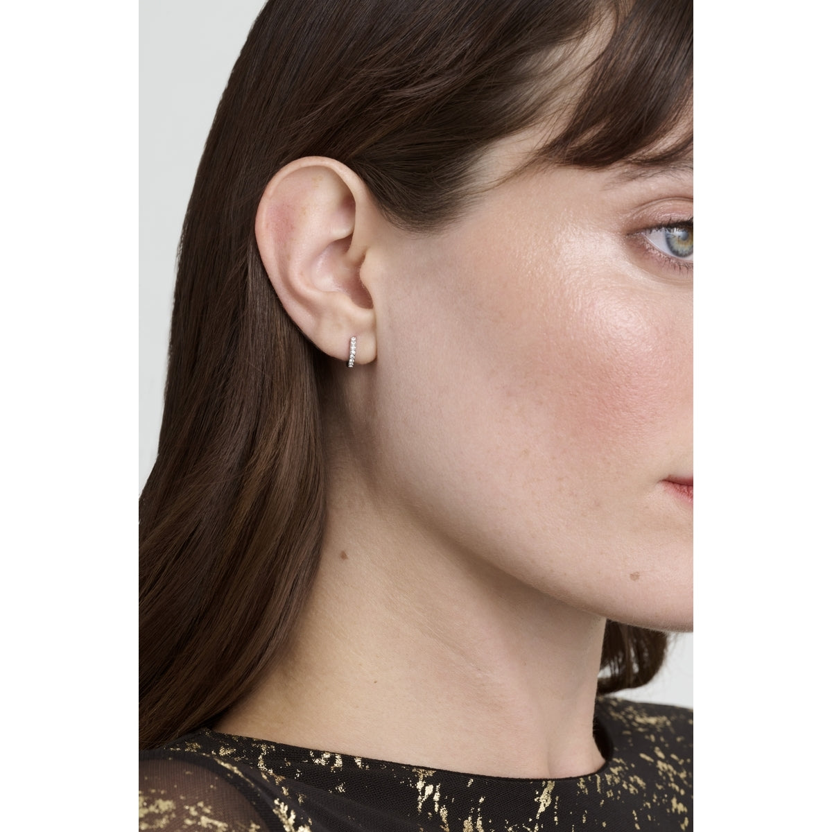 Ted Baker Silver Hettie Crystal Hoops 10mm