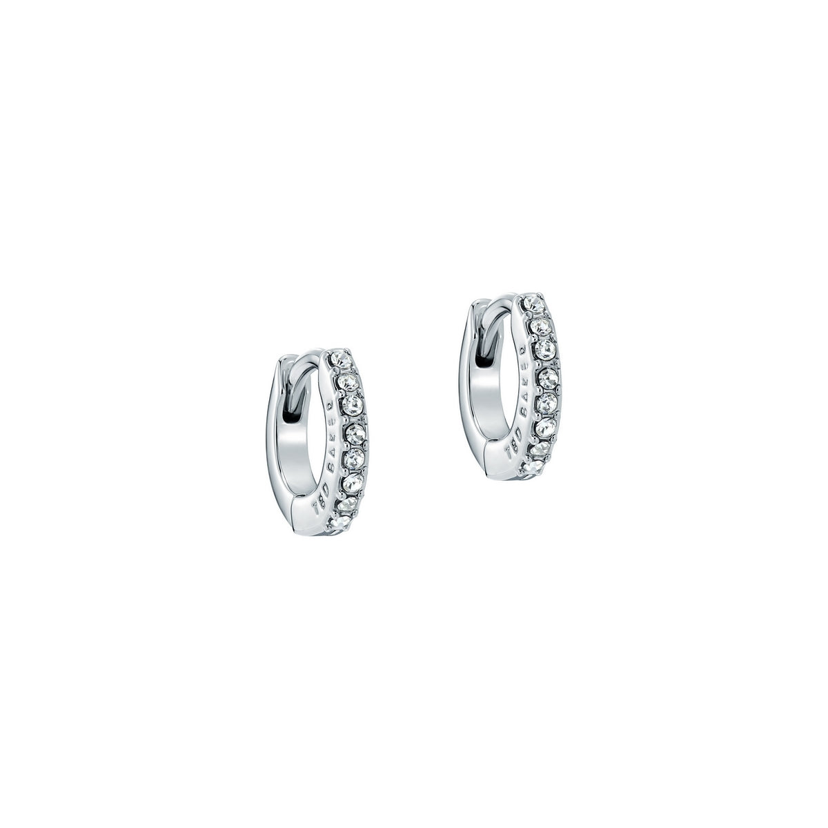 Ted Baker Silver Hettie Crystal Hoops 10mm