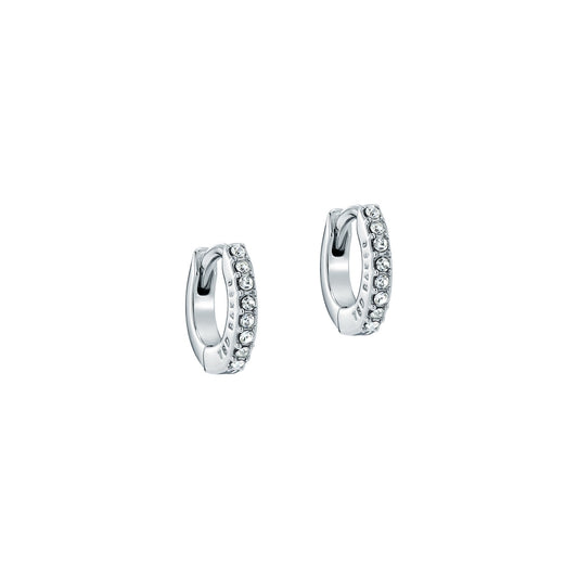 Ted Baker Silver Hettie Crystal Hoops 10mm
