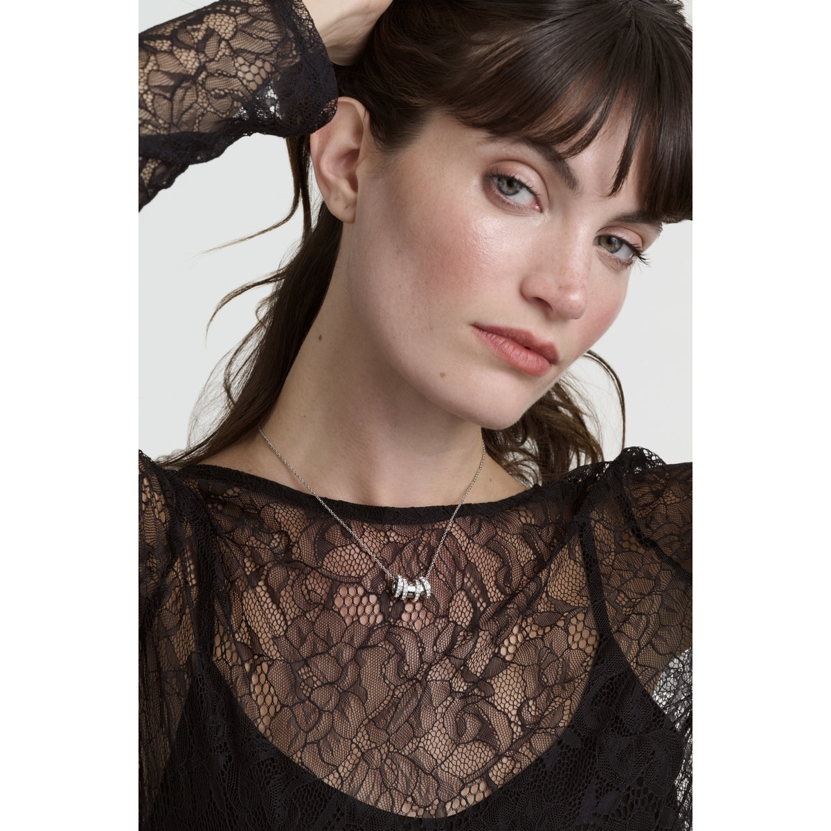 Ted Baker Silver Romie Crystal Roll Necklace