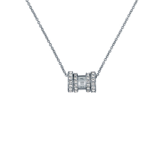 Ted Baker Silver Romie Crystal Roll Necklace