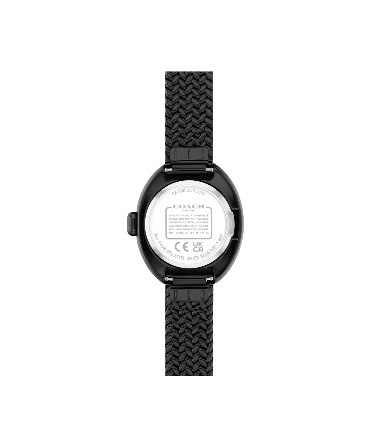 Coach Black Sammy Oval Mesh Watch