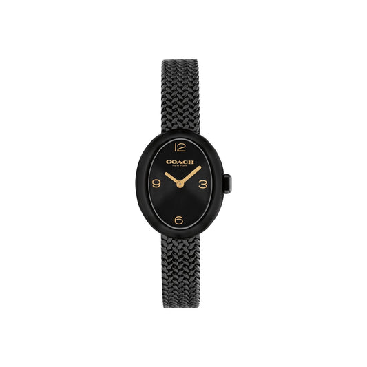 Coach Black Sammy Oval Mesh Watch