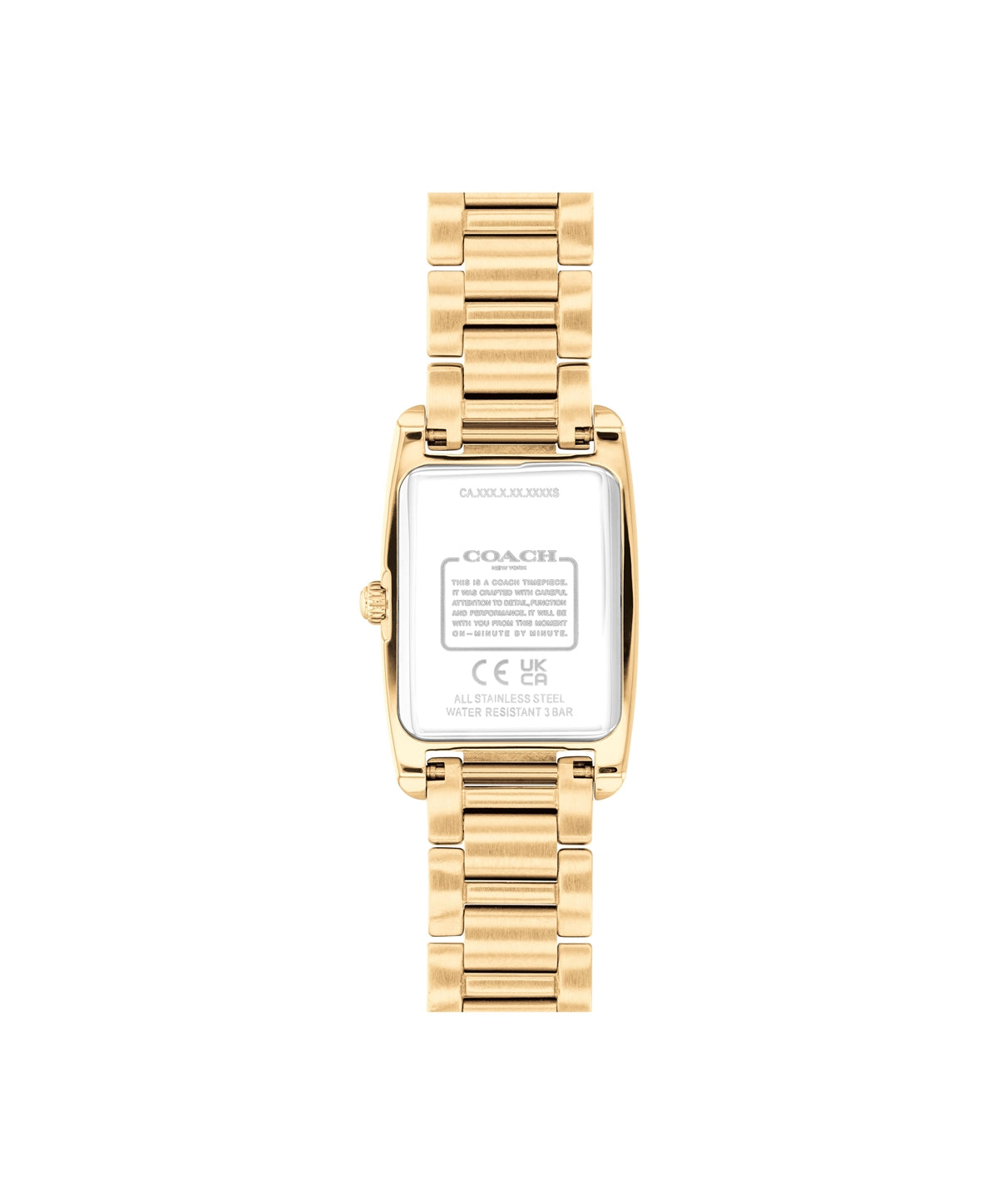 Coach Gold Reese Rectangular Crystal Bracelet Watch