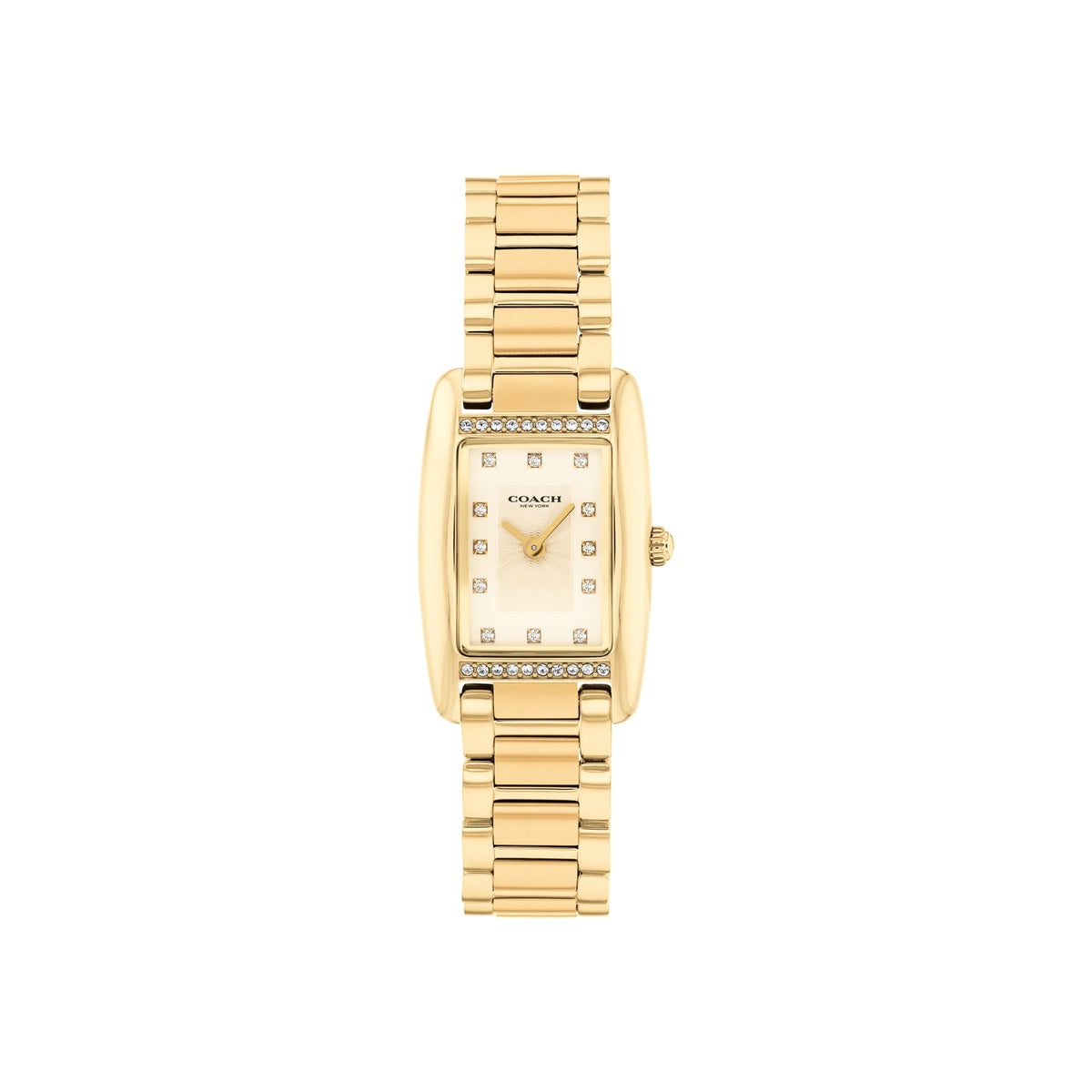 Coach Gold Reese Rectangular Crystal Bracelet Watch