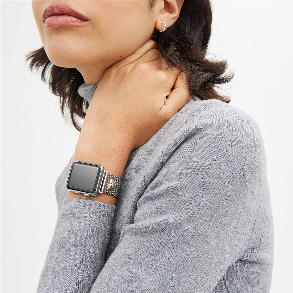 Coach Silver Mesh Gold Heart Apple Strap