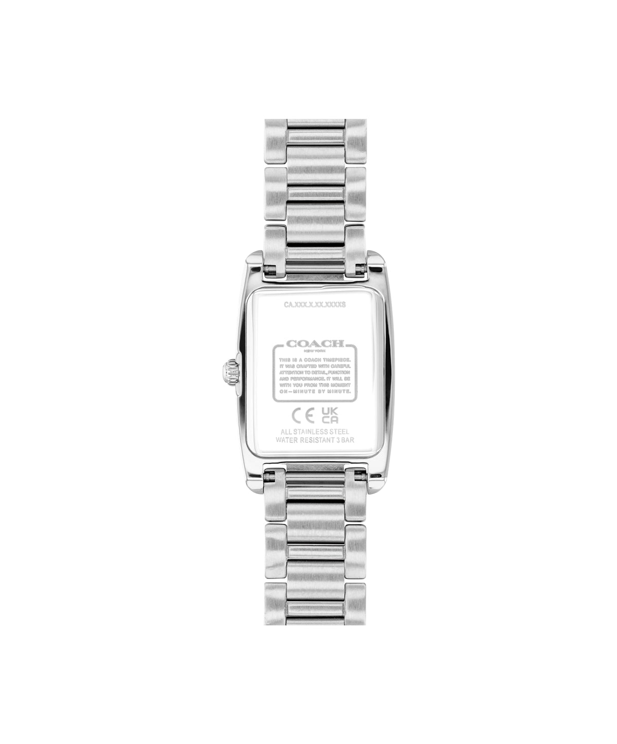 Coach Silver Reese Rectangular Crystal Bracelet Watch