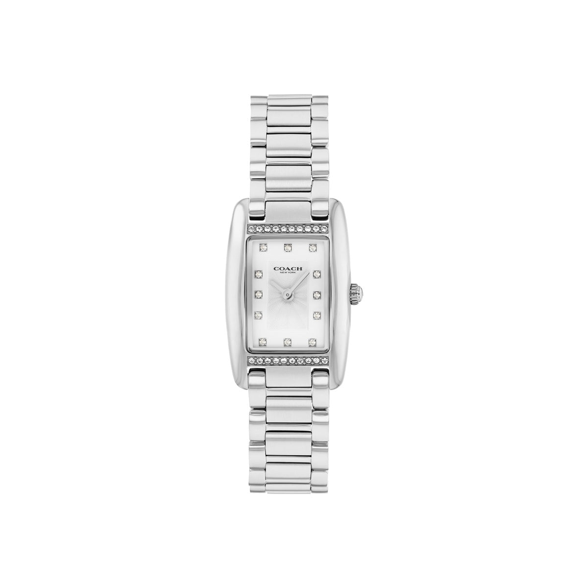 Coach Silver Reese Rectangular Crystal Bracelet Watch