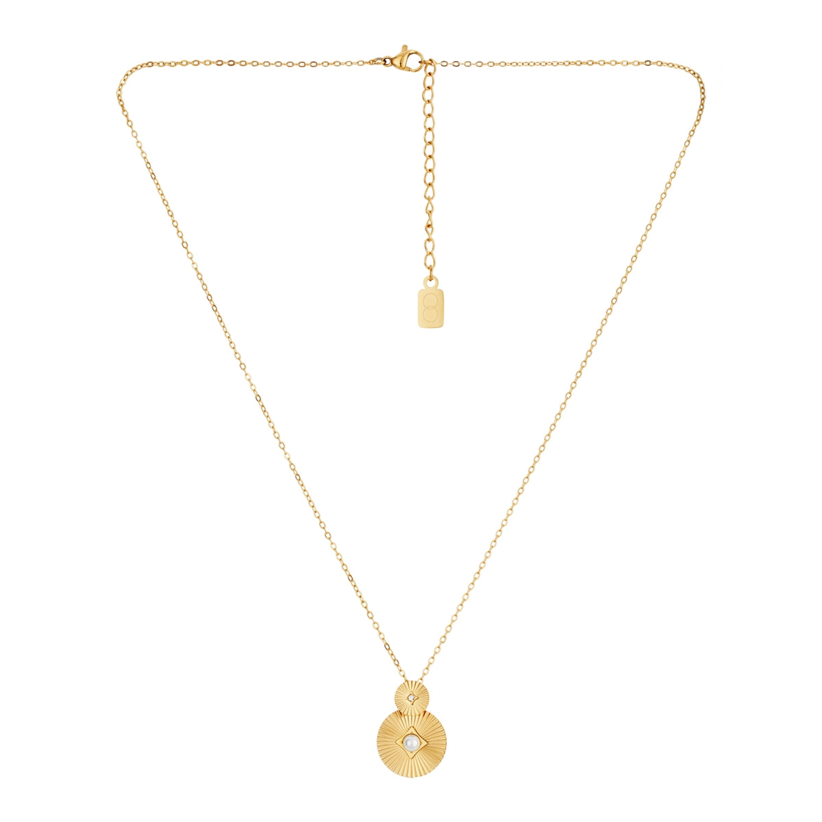 Over & Over Gold 14k Plated Starburst CZ Necklace