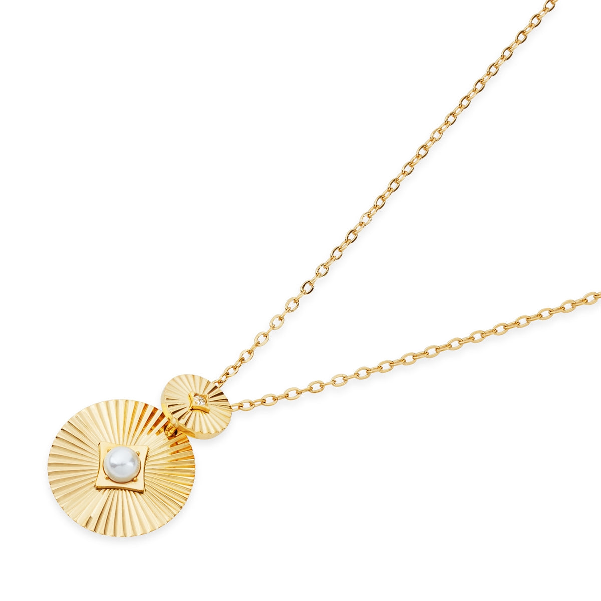 Over & Over Gold 14k Plated Starburst CZ Necklace