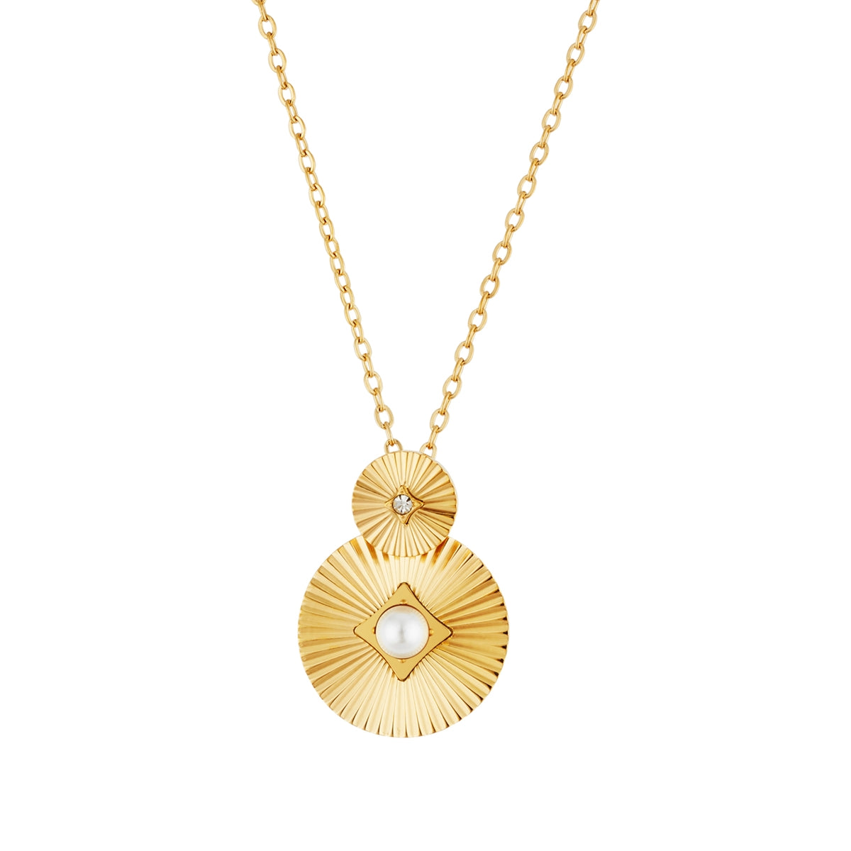 Over & Over Gold 14k Plated Starburst CZ Necklace