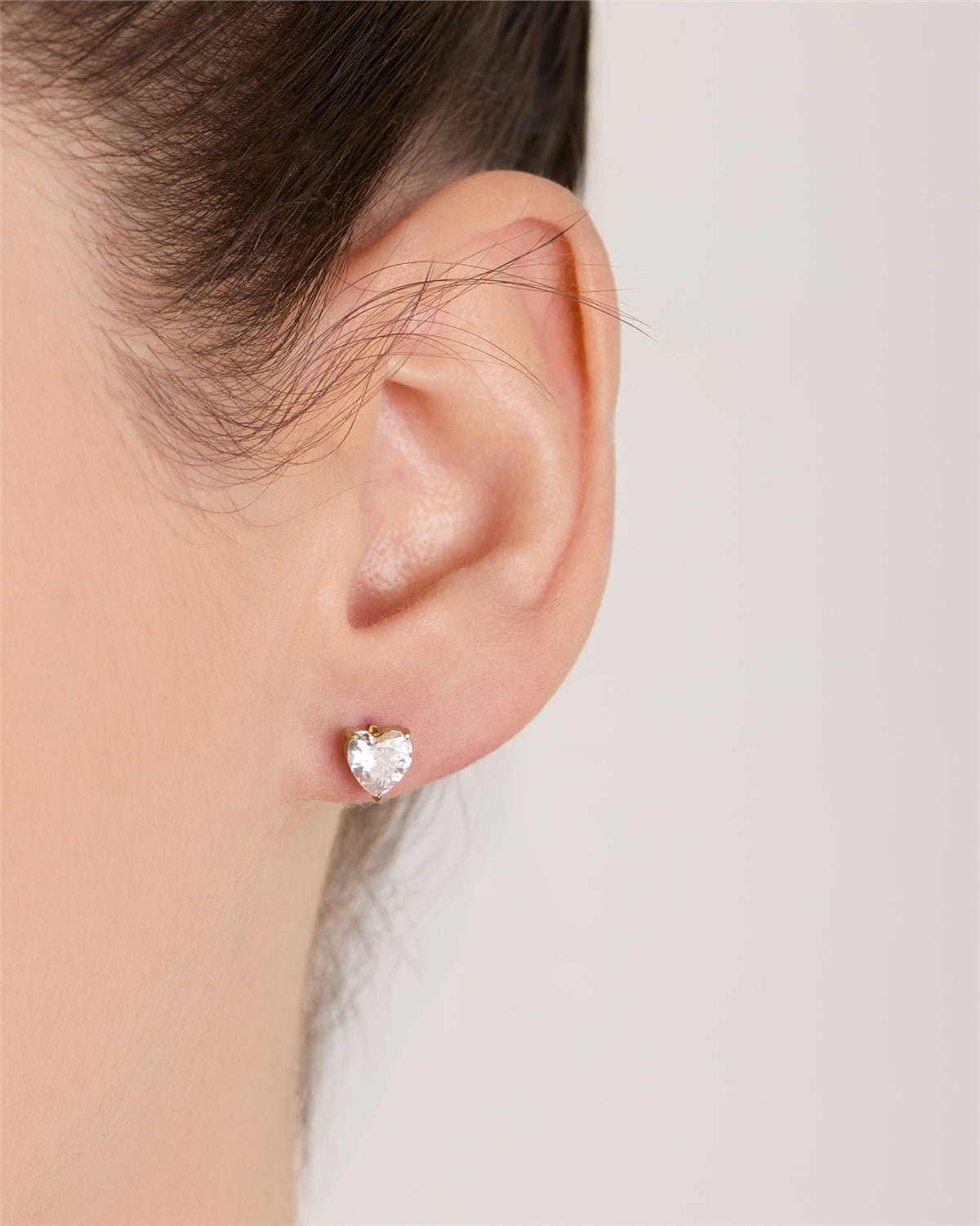 Over & Over Gold 14K Plated Heart CZ Earrings