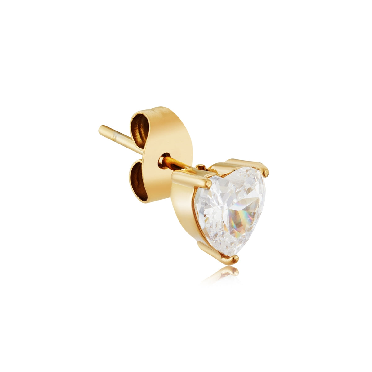 Over & Over Gold 14K Plated Heart CZ Earrings