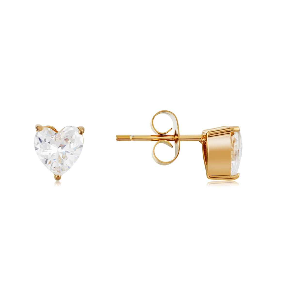 Over & Over Gold 14K Plated Heart CZ Earrings