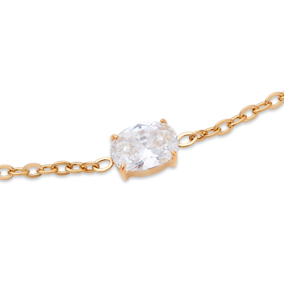 Over & Over Gold 14k Plated Oval CZ Bracelet