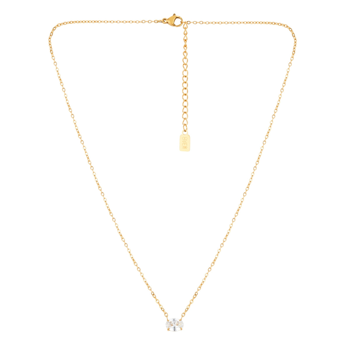 Over & Over Gold 14K Plated Oval CZ Necklace