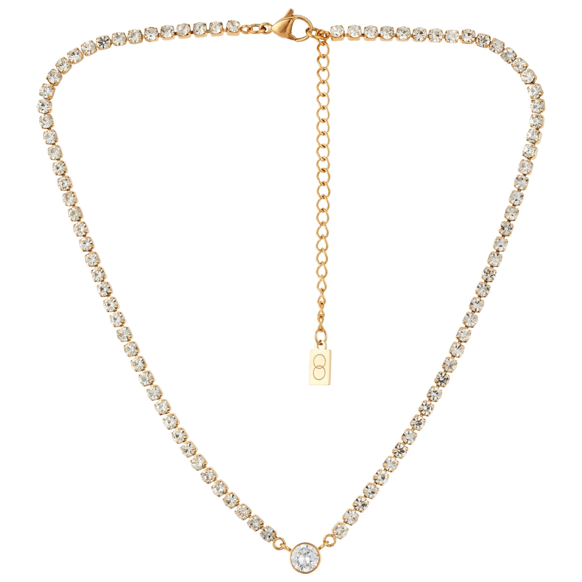 Over & Over Gold Stainless Steel CZ Tennis Necklace