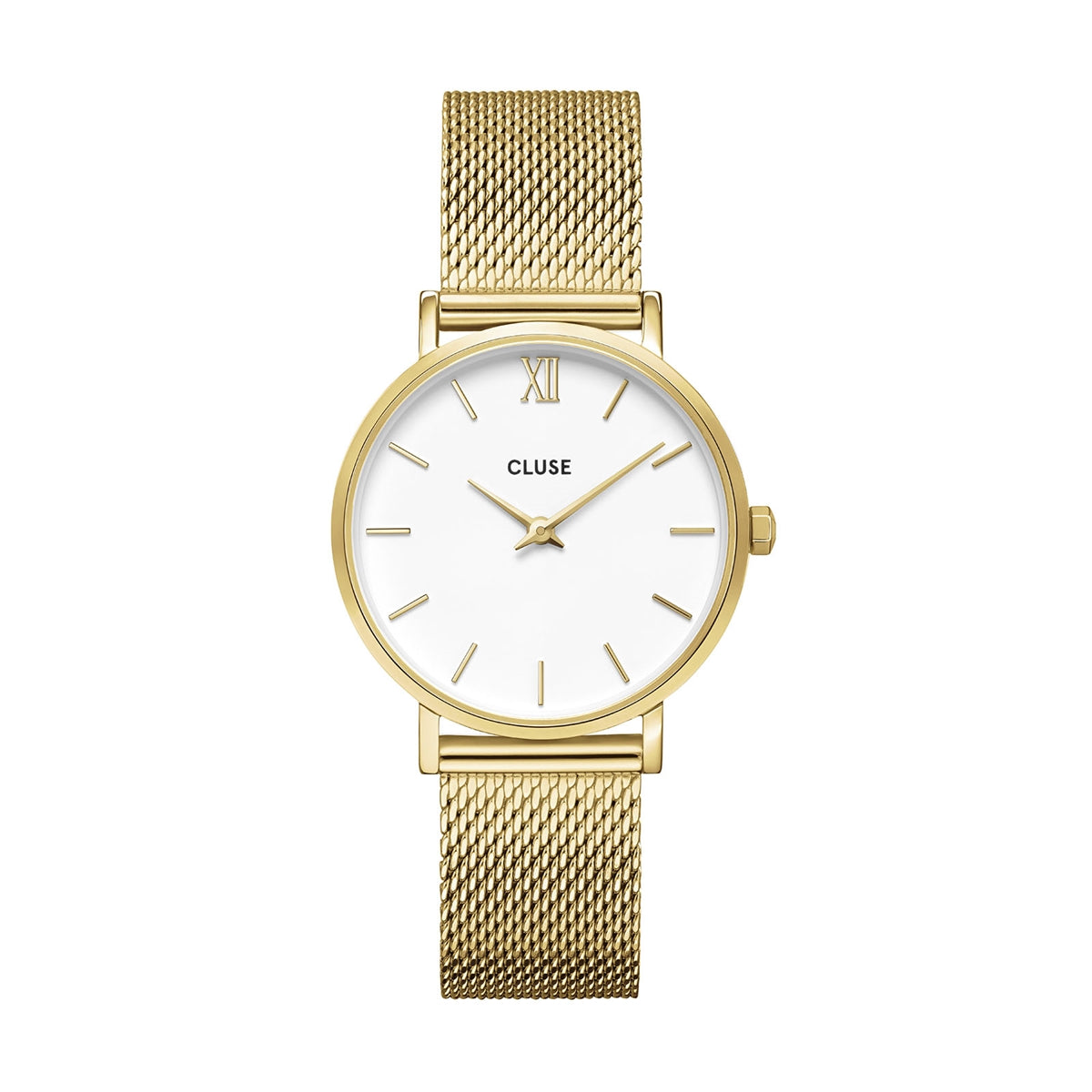 CLUSE Gold Minuit Mesh White Snake Chain Bracelet Giftbox