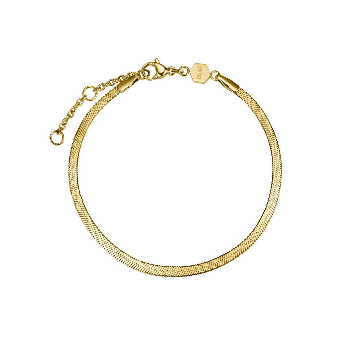 CLUSE Gold Minuit Mesh White Snake Chain Bracelet Giftbox