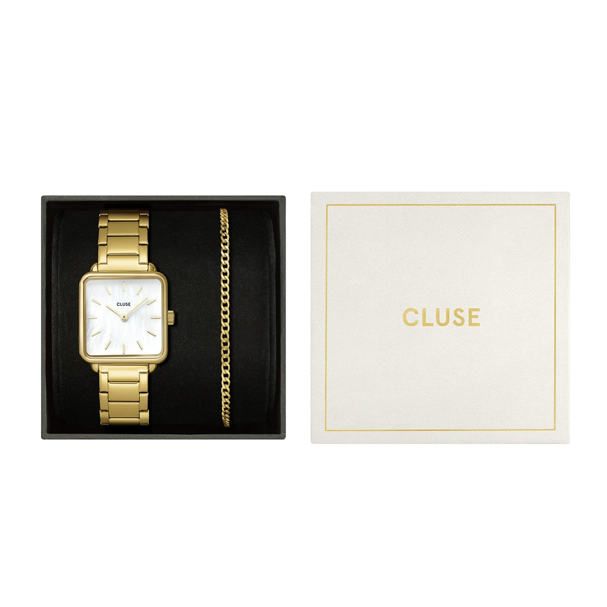 CLUSE Gold Tetragone Mother of Pearl Bracelet Giftbox