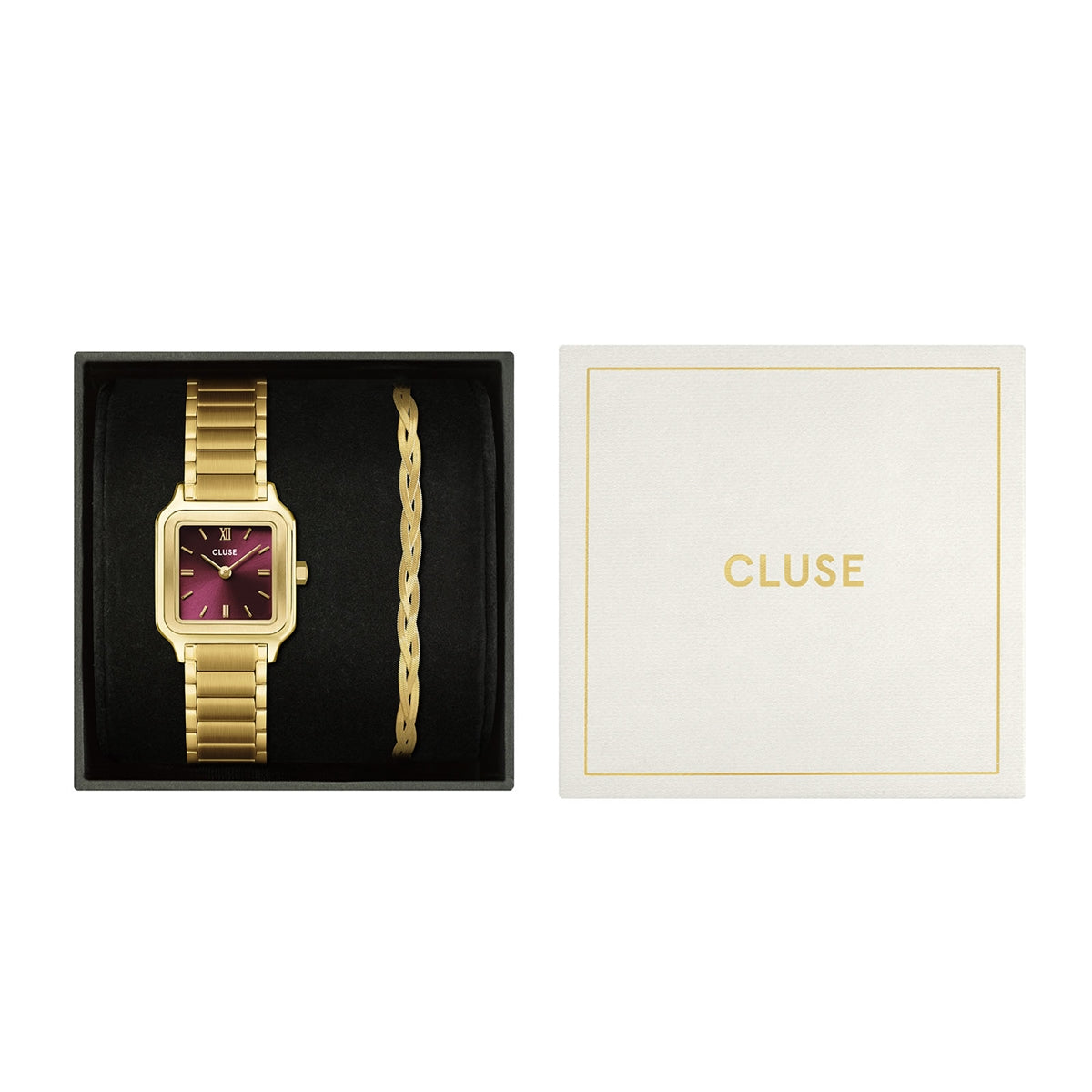 CLUSE Gold Petite Gracieuse Cherry Braided Bracelet Giftbox