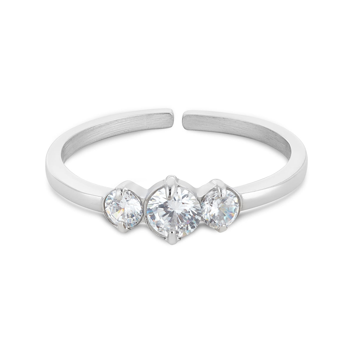 Over & Over Silver Triple CZ Ring