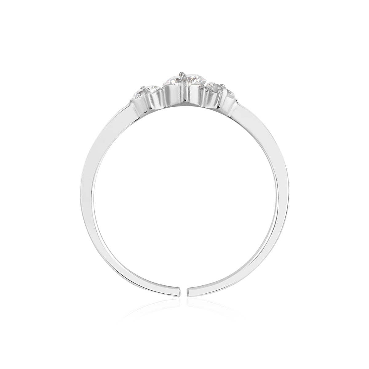 Over & Over Silver Triple CZ Ring