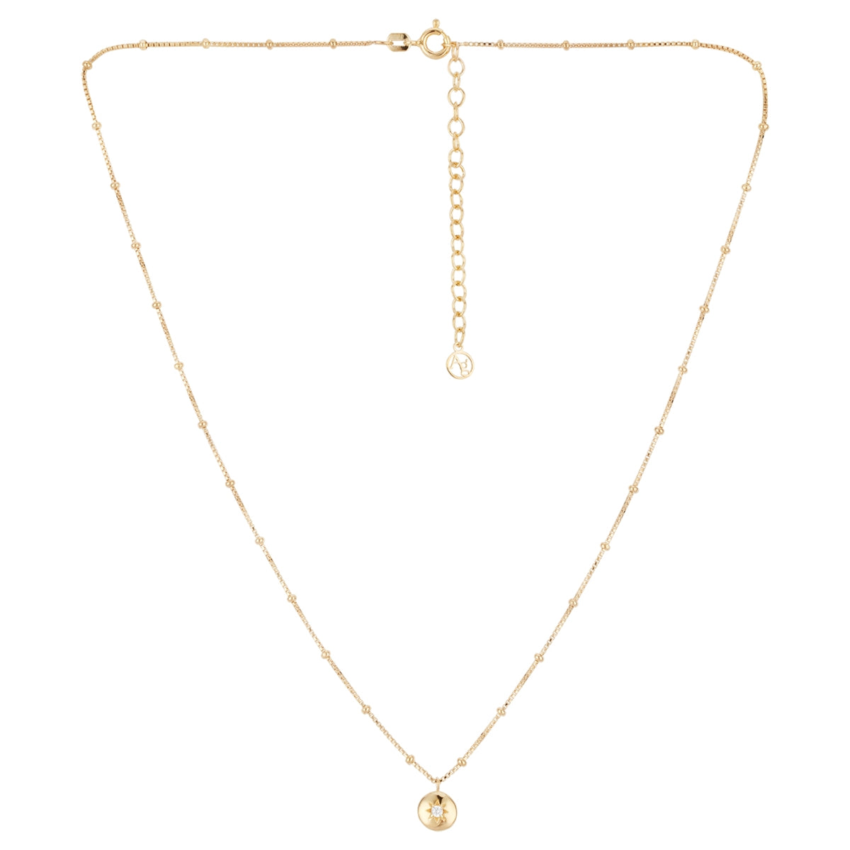 Argento Gold Ball Chain CZ Star Necklace