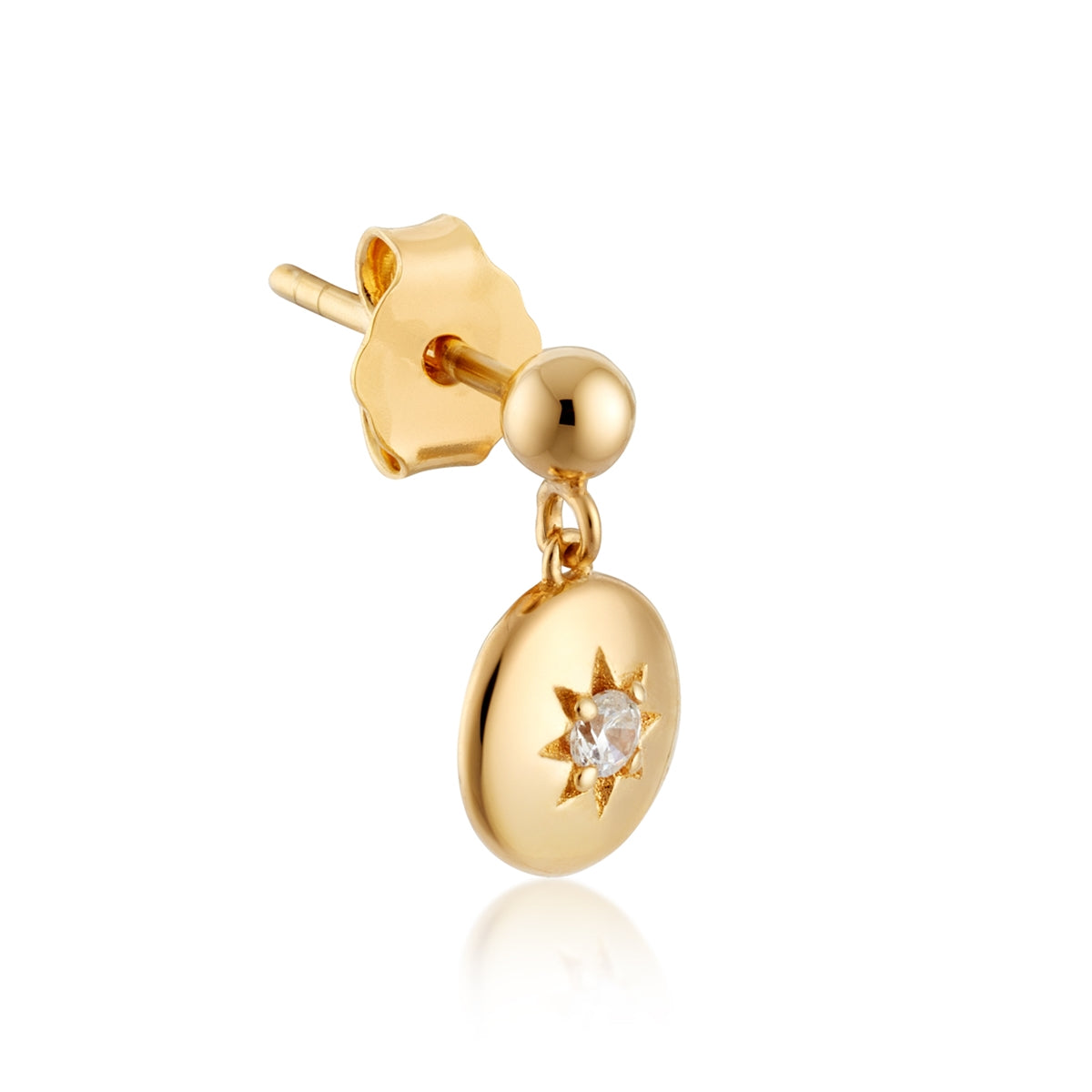 Argento Gold Ball CZ Star Drop Earrings