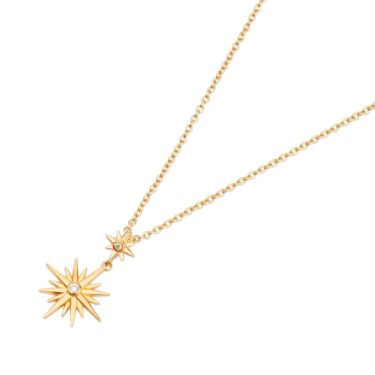 Argento Gold Starburst CZ Necklace