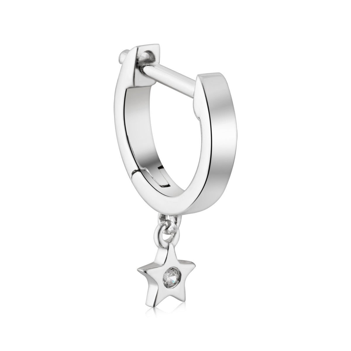 Argento Silver Mini Star Huggie Earrings