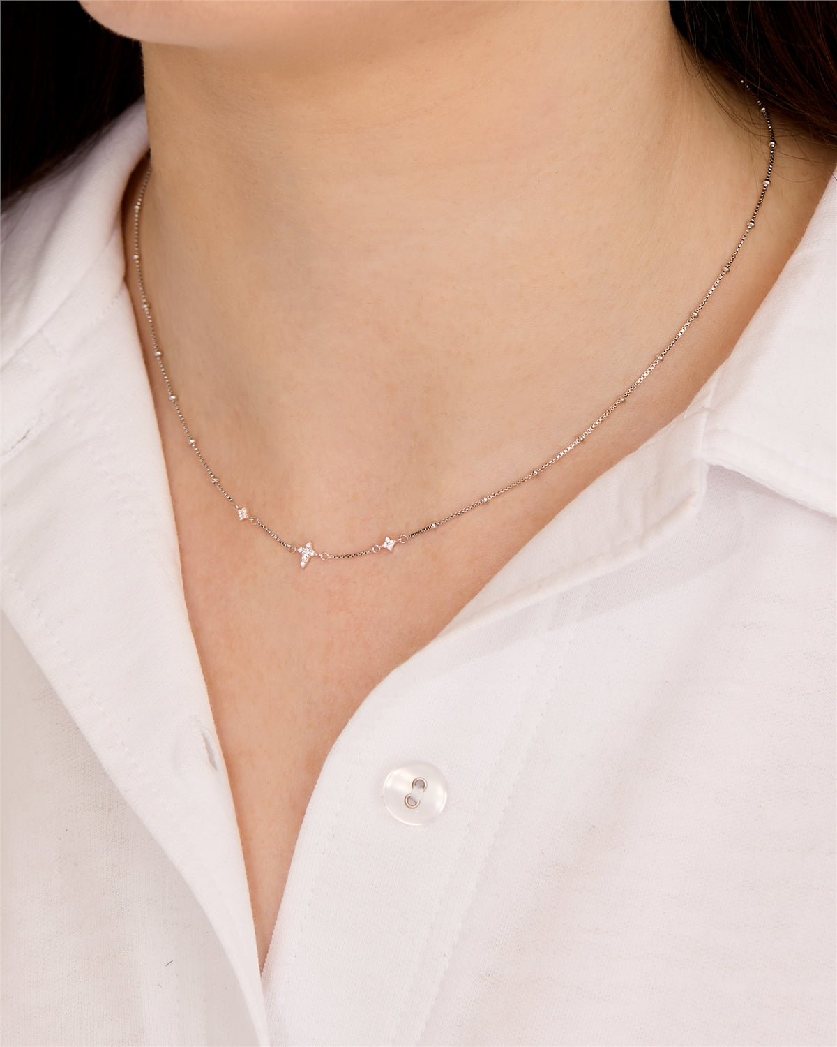 Argento Silver Celestial Multi Star Necklace