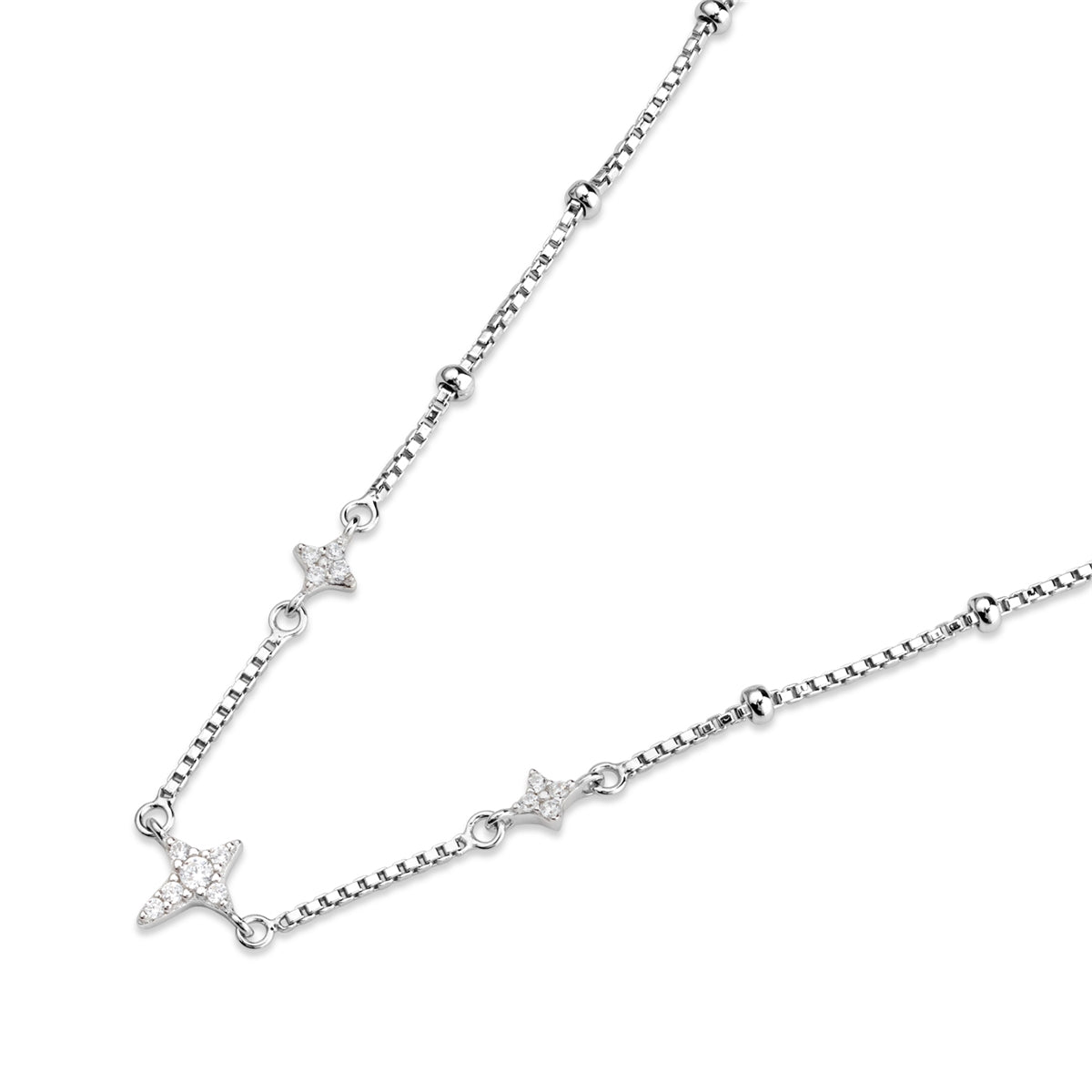 Argento Silver Celestial Multi Star Necklace