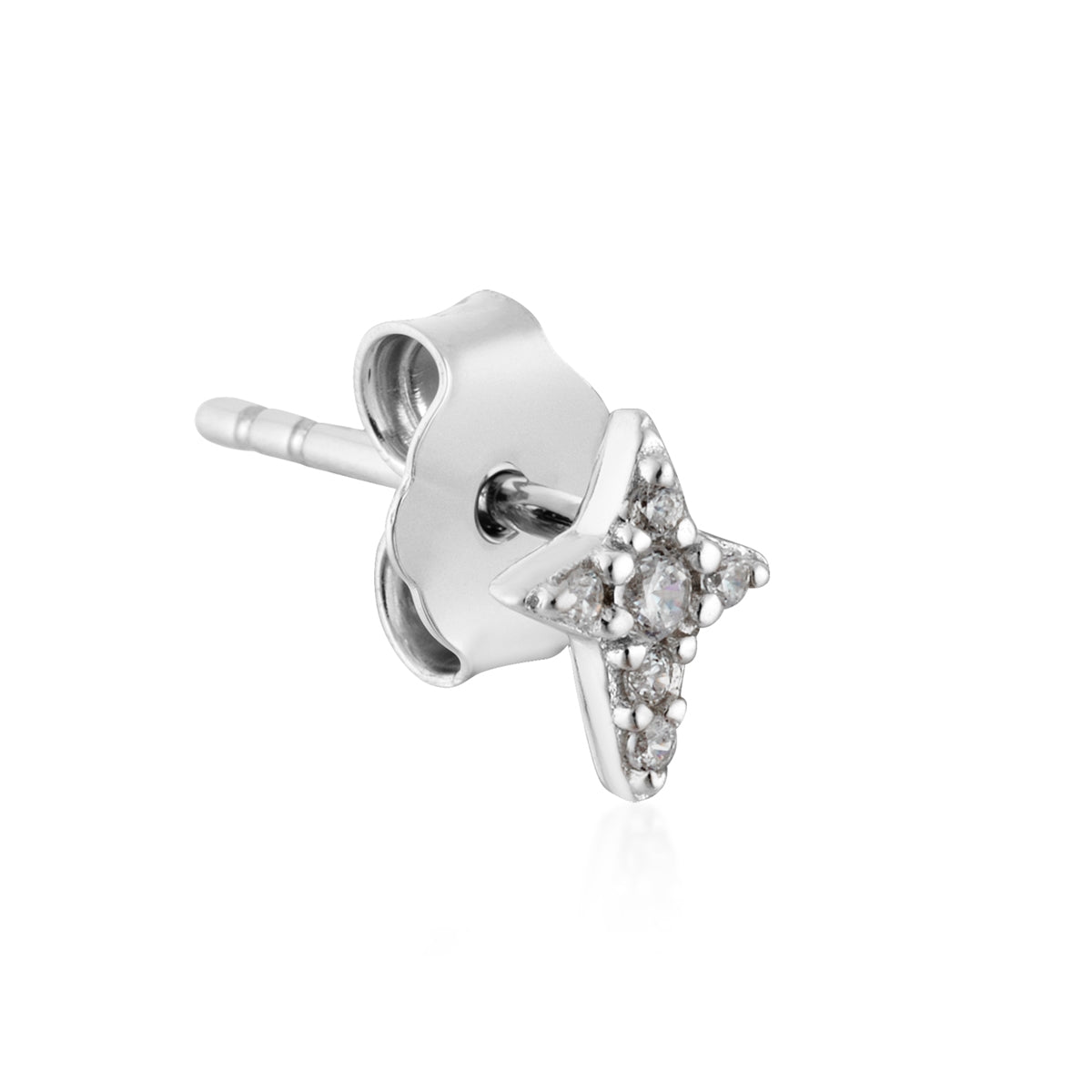 Argento Silver Celestial Star Stud Earrings