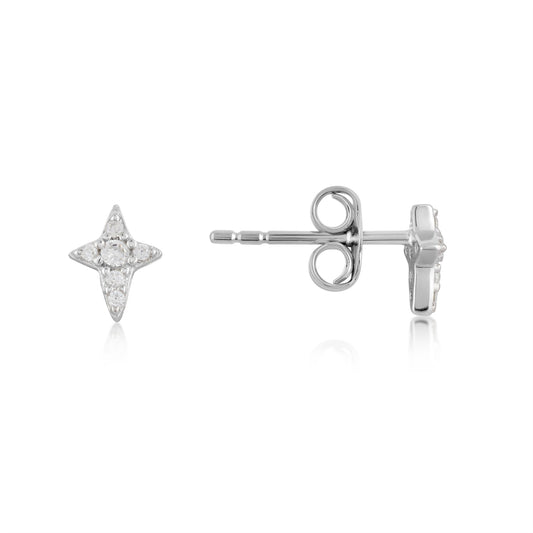 Argento Silver Celestial Star Stud Earrings