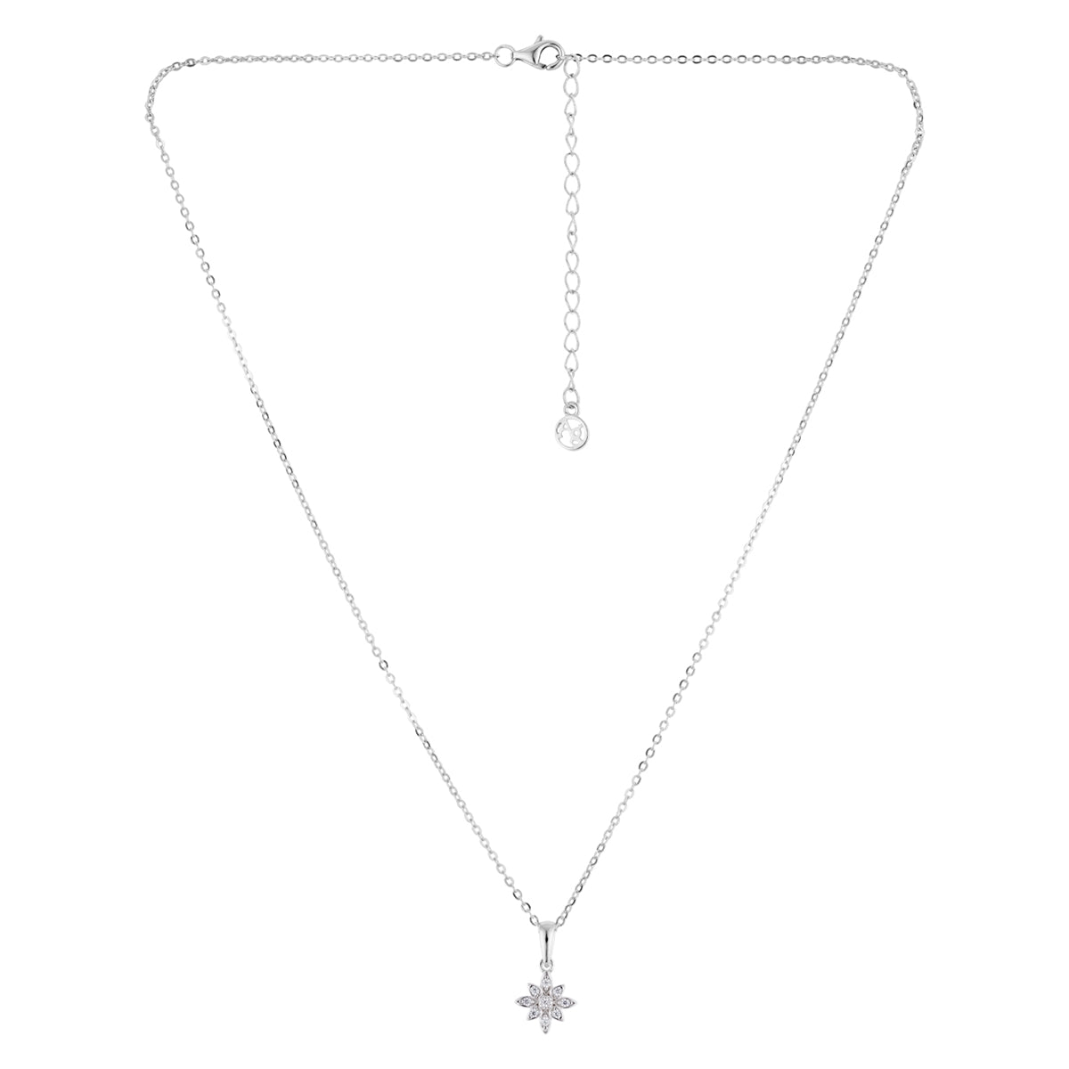 Argento Silver Floral Star Necklace