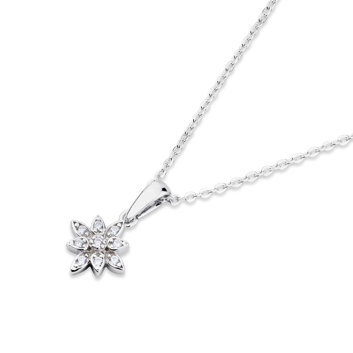 Argento Silver Floral Star Necklace