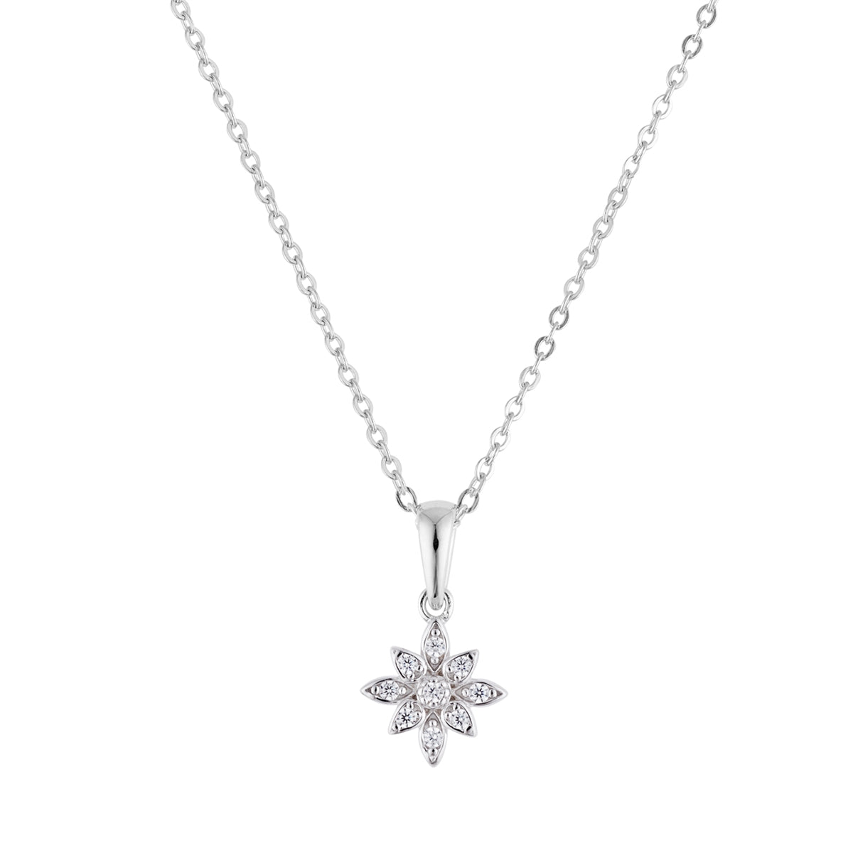Argento Silver Floral Star Necklace