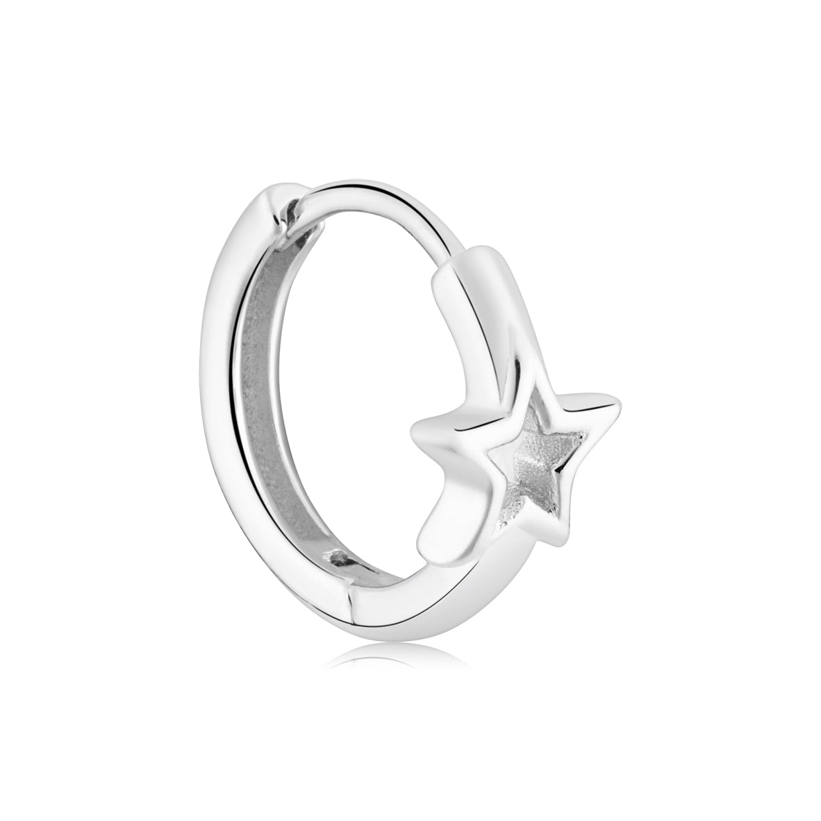 Argento Silver Mini Star Hoop Earrings