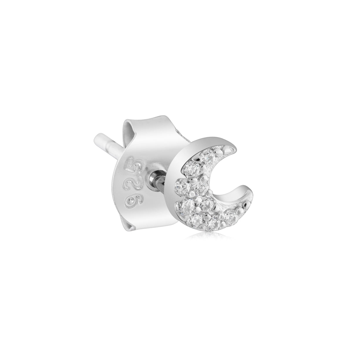 Argento Silver Pave Crescent Studs