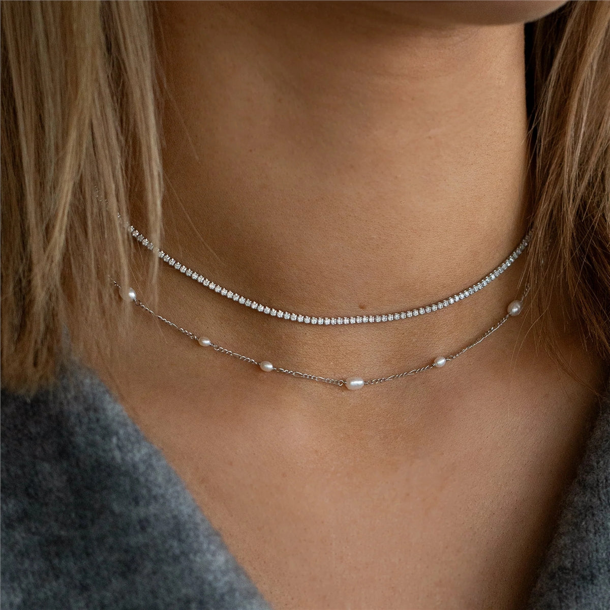 Seek + Find Inspire Silver Tennis Necklace