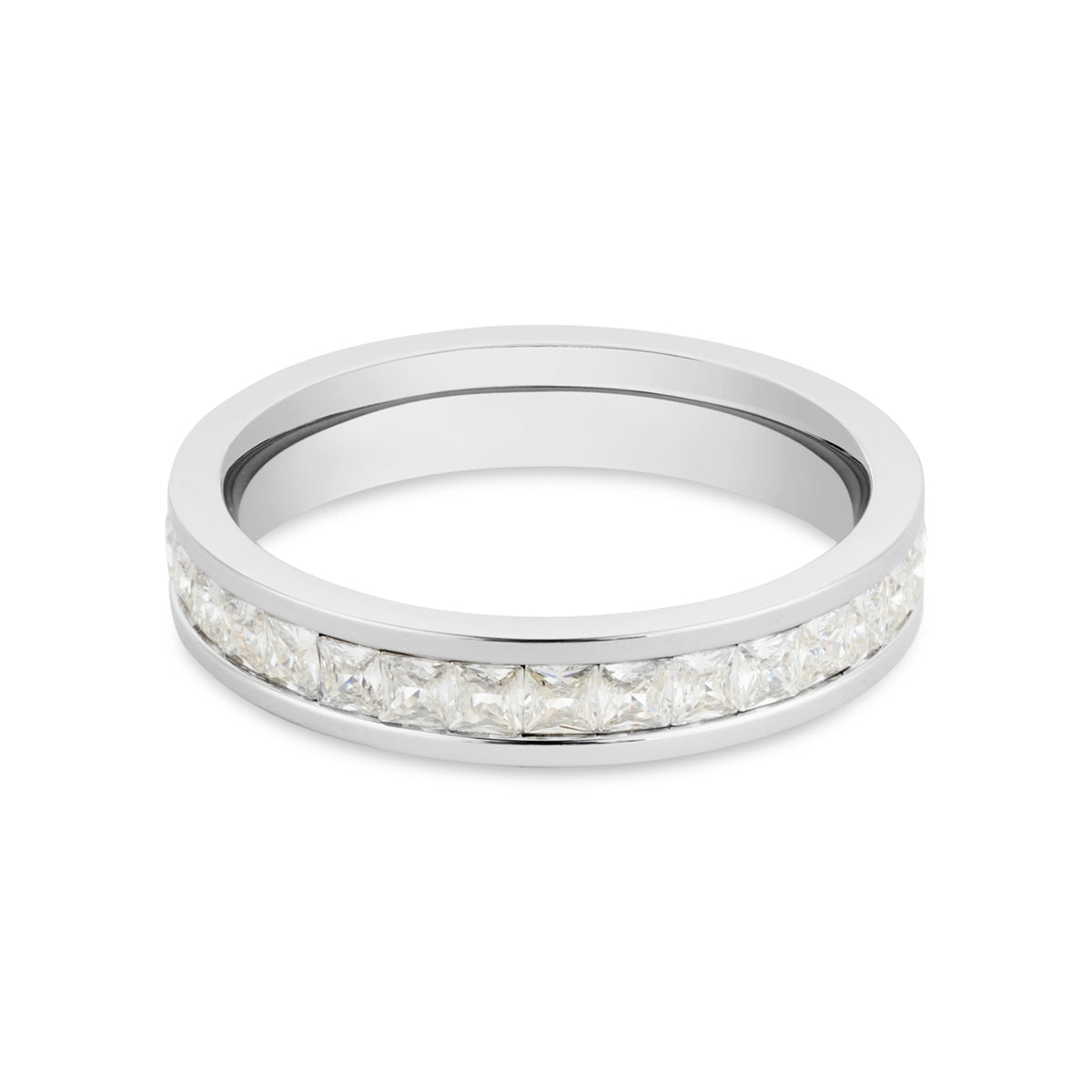 Over & Over Silver CZ Square Stone Ring