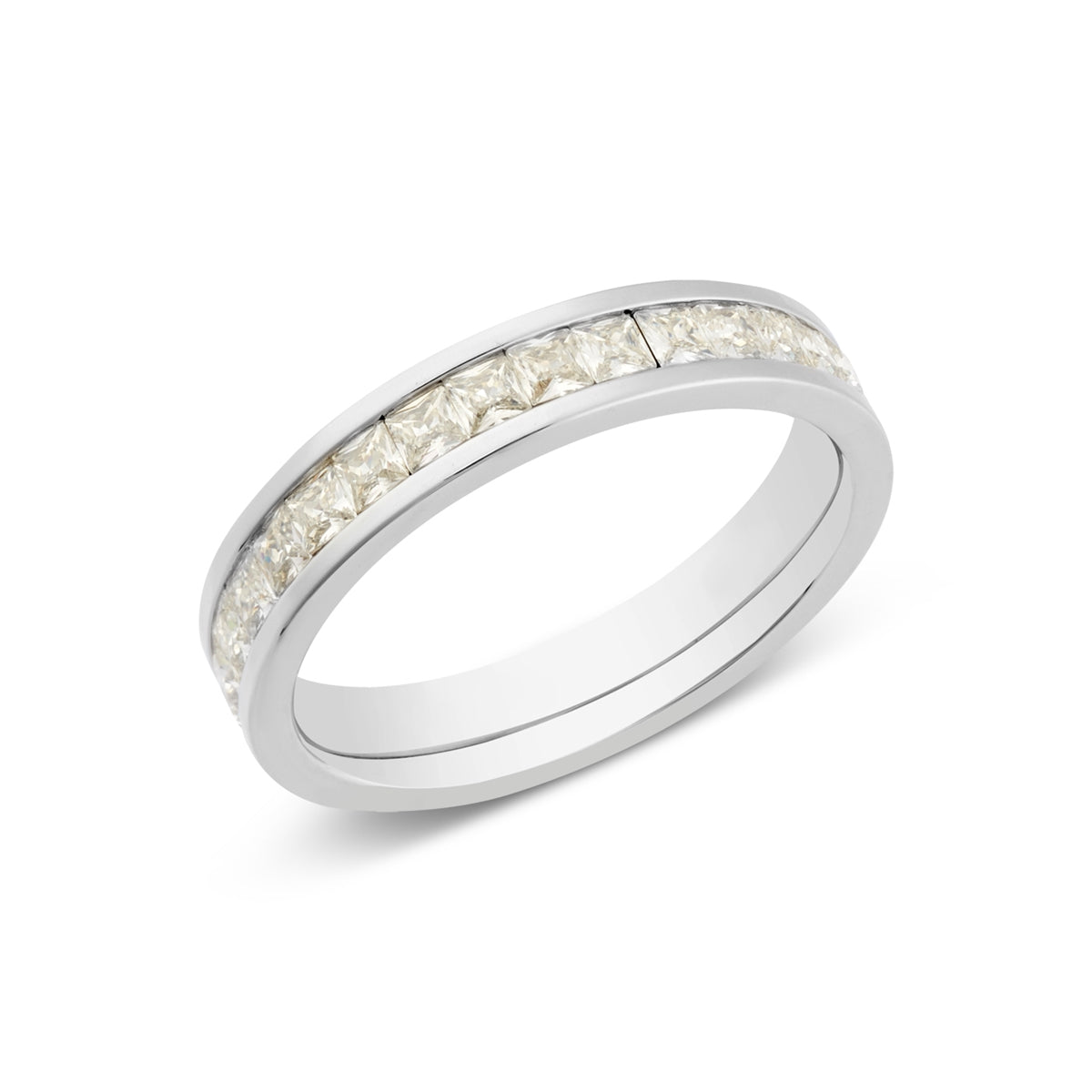 Over & Over Silver CZ Square Stone Ring