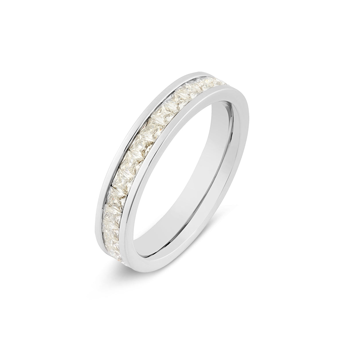 Over & Over Silver CZ Square Stone Ring
