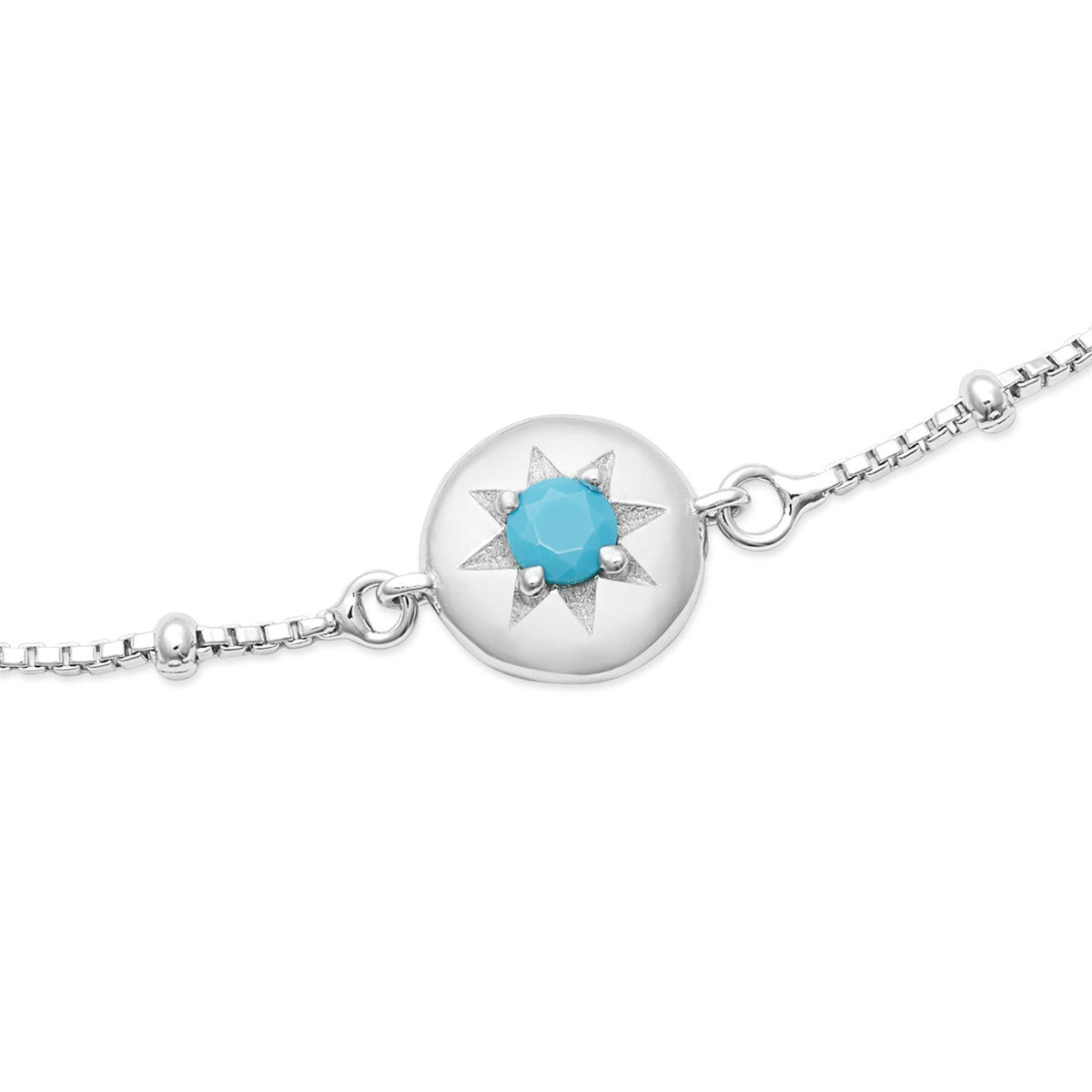 Argento Silver Birthstones December Turquoise Bracelet