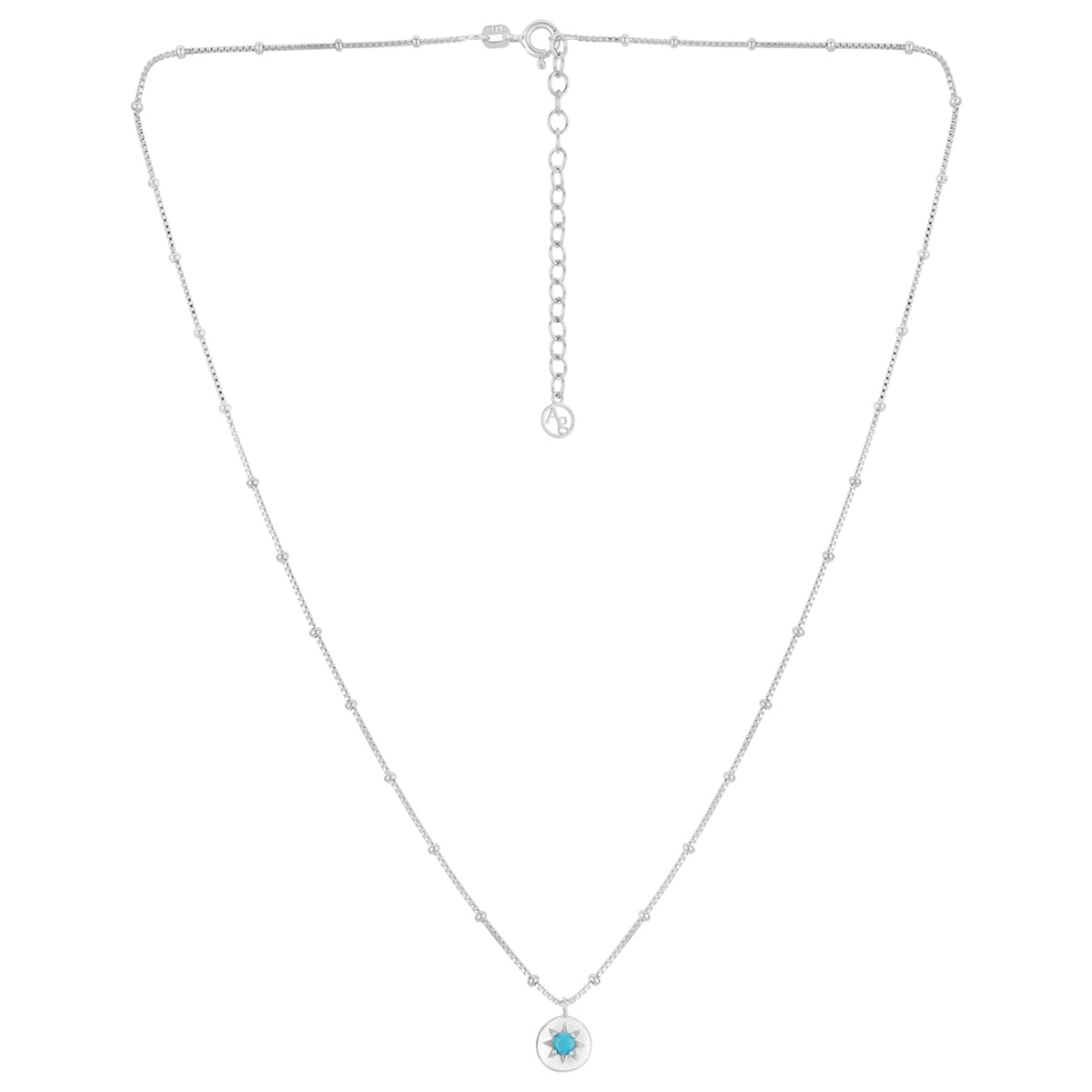 Argento Silver Birthstones December Turquoise Necklace
